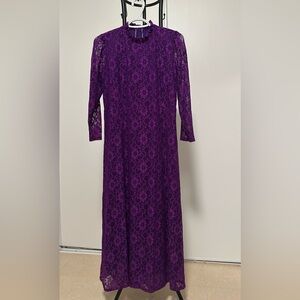 Tailored Purple Lace Maxi Dress